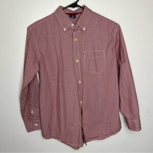 GAP Classic Cotton Checkered Button-Up Shirt Boys 10 Large